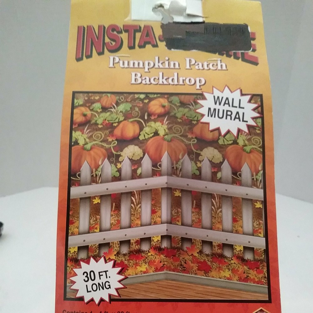 Beistle Insta Theme Pumpkin Patch Backdrop 4'×30' Autumn Harvest. Halloween...