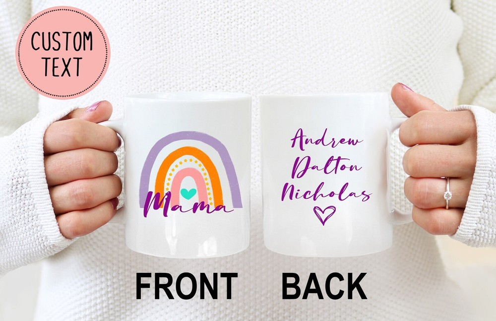 Personalized Mama Mug Rainbow Mama Mug Mom Mug Mama Mug Purple Personalized Gift
