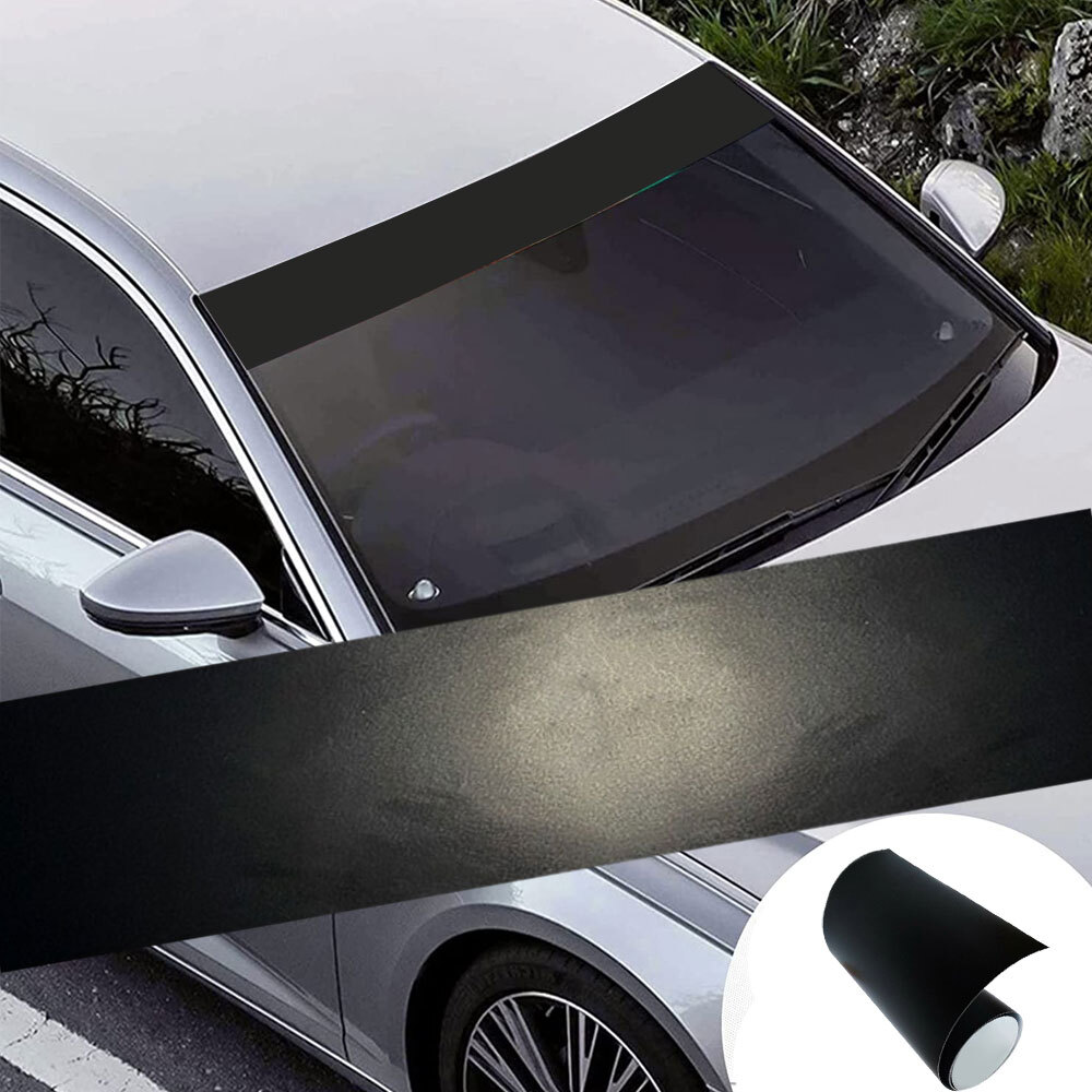 Matte Black Visor Sun Strip Vinyl Decal Parts For Car Front Windshield Stickers