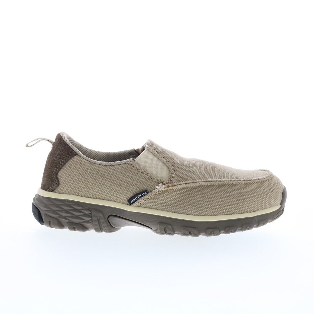 Nautilus Breeze Slip-On Alloy Toe Electrical Hazard Mens Beige Athletic Shoes