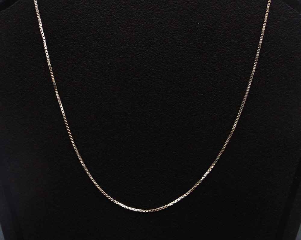 Necklace sterling silver fine box chain 51 cm 20
