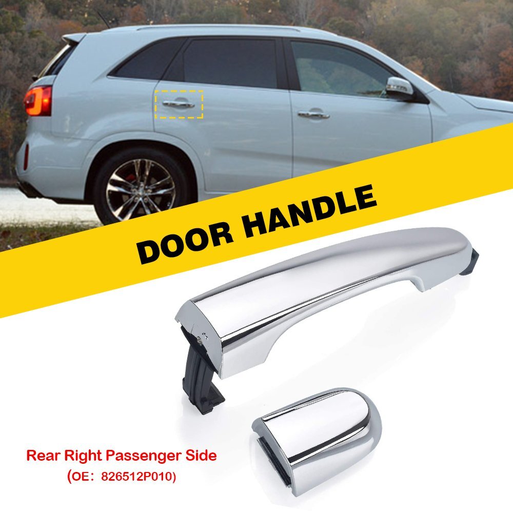Door Handle Exterior Outside Rear Right For 2011-15 Kia Sorento Durable Chrome