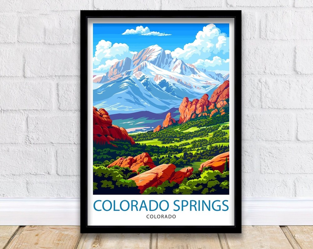 Colorado Springs Colorado Travel Print Wall Decor Wall Art Colorado Springs