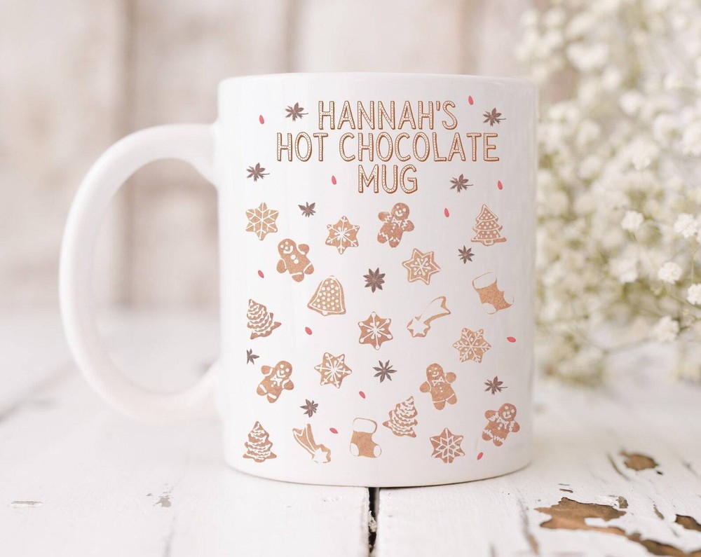 Personalized Kids Christmas Hot Cocoa Mug Custom Name Holiday Gift
