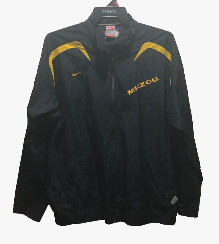 Missouri Tigers Mizzou NCAA Nike Vintage 90s Black Big 12 Zip Fit Storm Jacket L