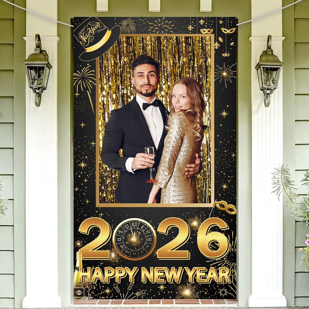 Happy New Year Party Decorations Hello 2026 Photo Booth Props New Year’S Eve Par