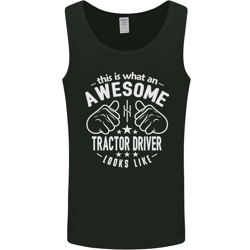 An Awesome Tractor Driver Looks Like Mens Vest Tank Top