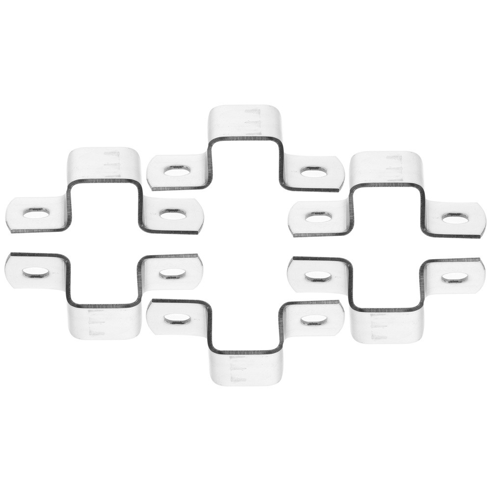6 U-shaped Bracket Clips for Square Pipe Clamps and Tube Connectors
