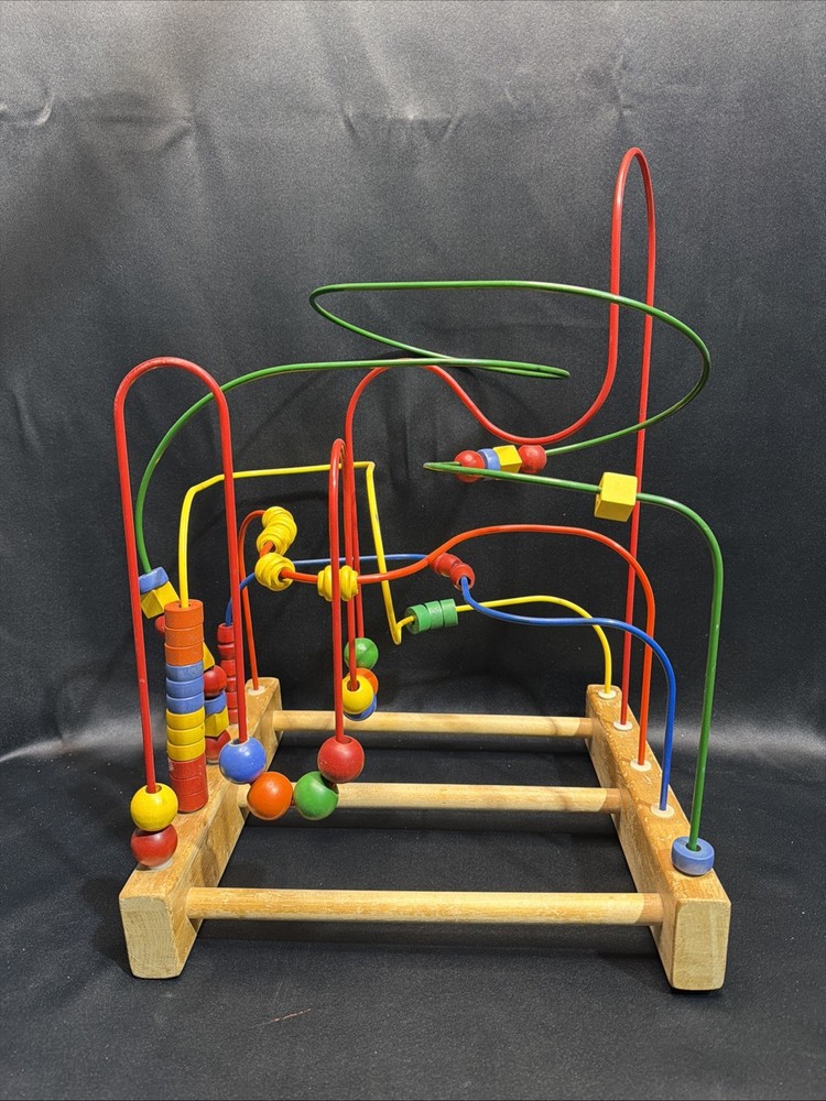 Vintage Anatex Rollercoaster Bead Maze Metal Wood Kids Educational Activity