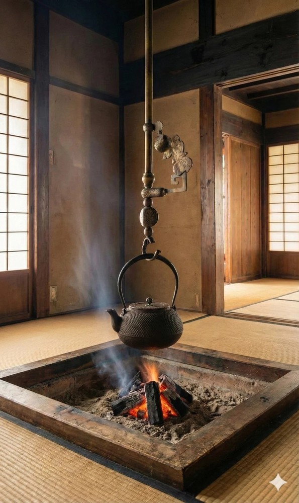 Japan Hearth Hook  JIZAIKAGI Tea Ceremony Antique Brass Tea Utensil  Edo Meiji