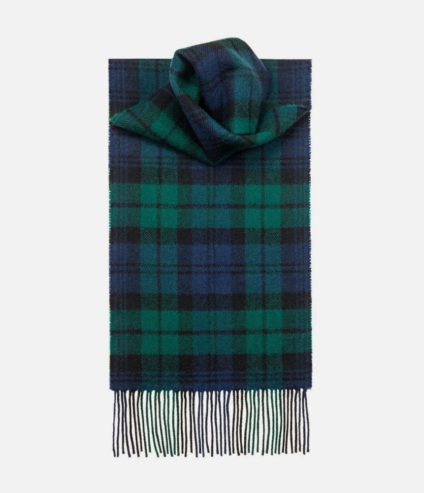 Scotland-Made Unisex 100% Cashmere Plaid & Striped Winter Scarf