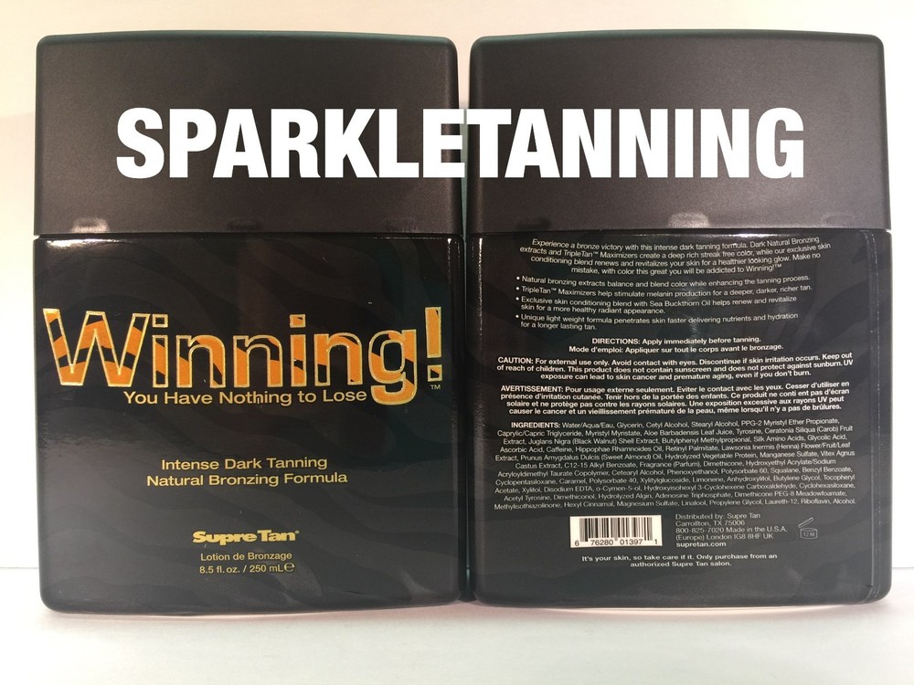 Supre Tan WINNING! Dark Tanning Natural Bronzing Indoor Tan Tanning Bed Lotion