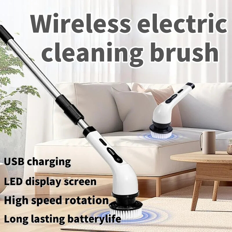 Wireless Electric Cleaning Brush Bathroom Kitchen Auto Rotating Cleaning Machine