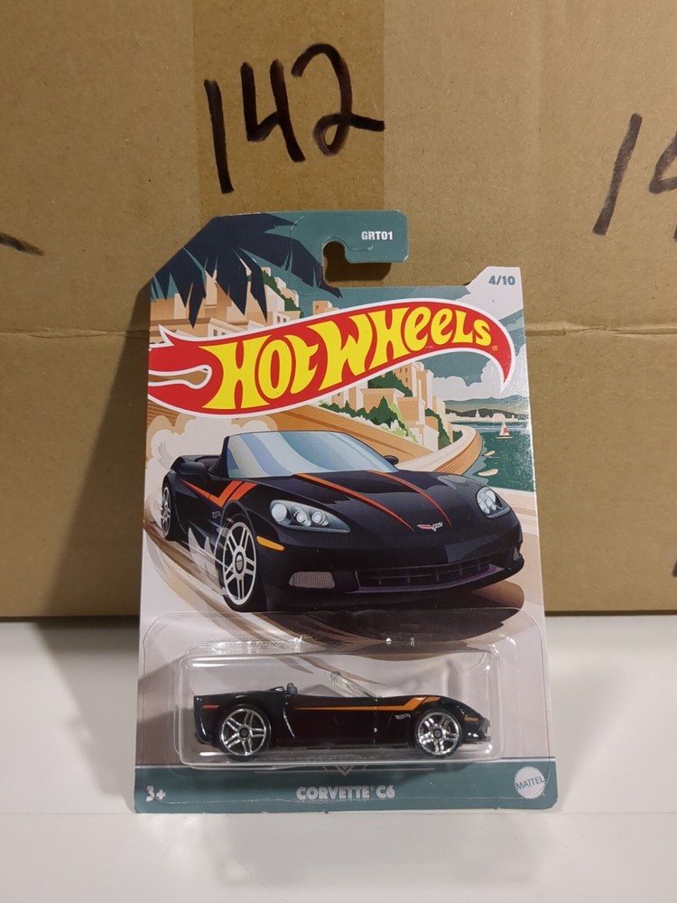 2021 Hot Wheels Convertible Series 4/10 CORVETTE C6 Black w/Chrome Pr5 Spokes