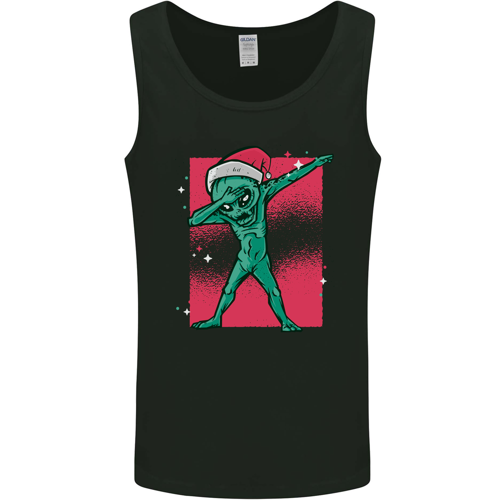 Christmas Dabbing Alien Xmas UFO Mens Vest Tank Top
