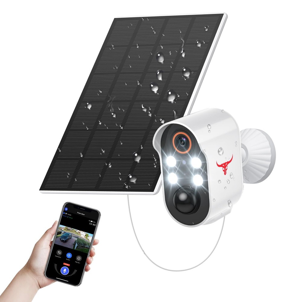 1080P Wireless Outdoor Security Camera with Solar Panel for Enhanced Home Protection