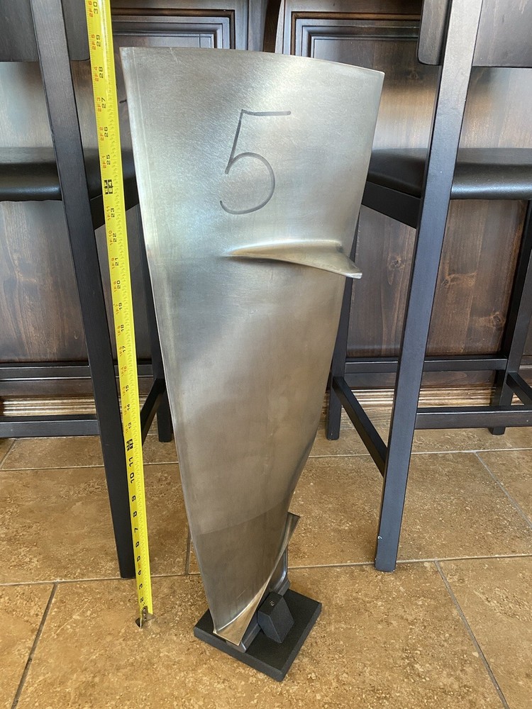 CF6 Boeing 747Jet Engine Titanium Fan Blade. desk model disk airline Pilot Gift