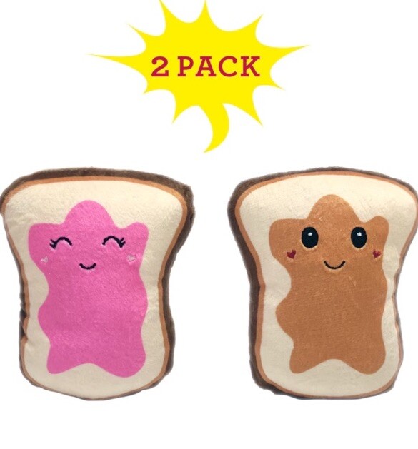 Seasonal Valentine’s Day Jelly/ Peanut Butter Plush Toy Stuffed Gift Idea-image