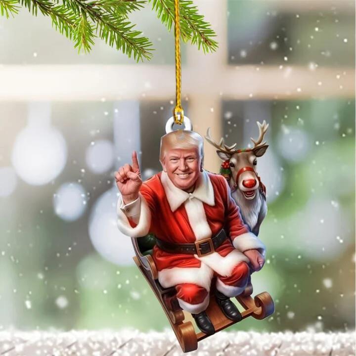 Trump Santa Claus Christmas Ornament Funny Cute Xmas Tree Ornament