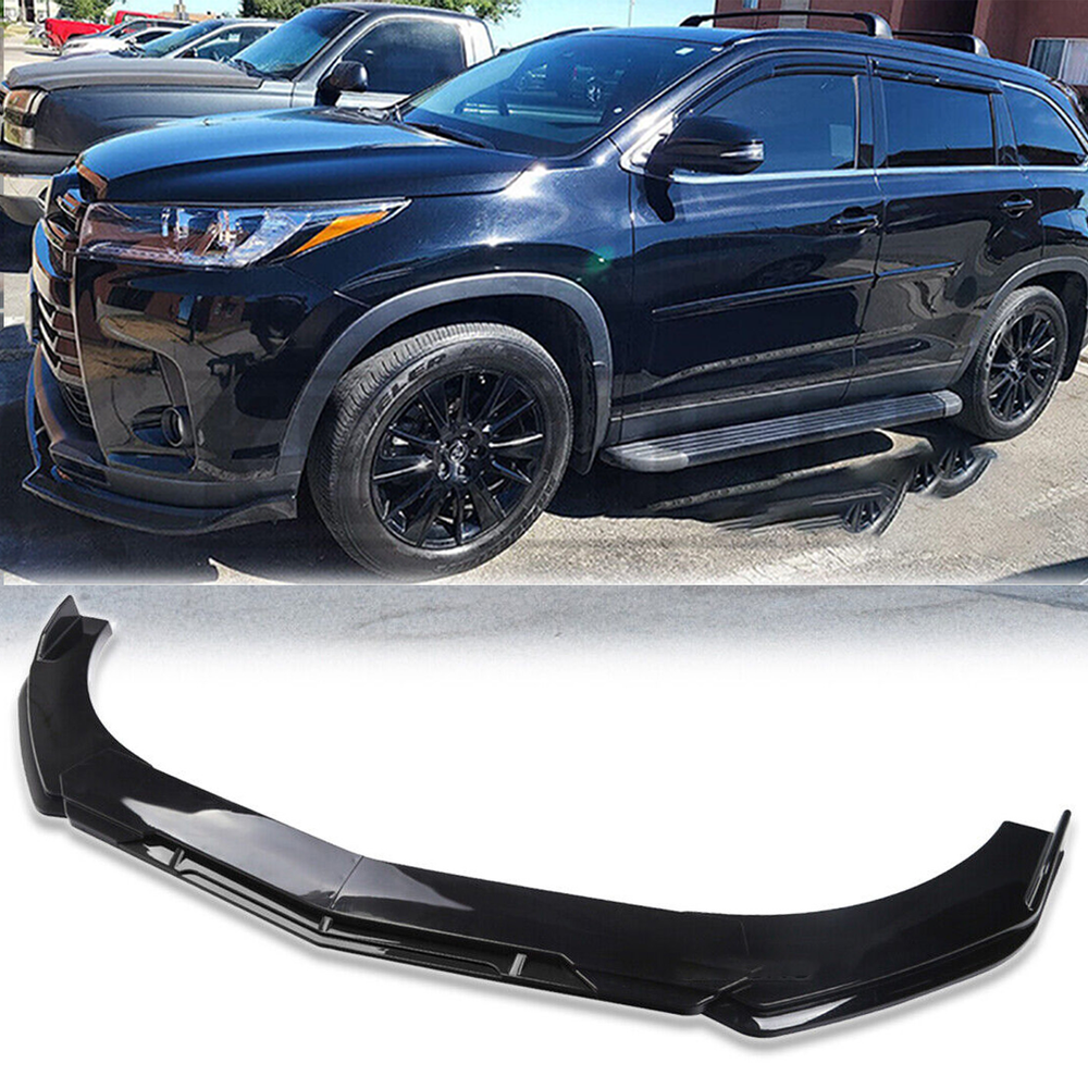For Toyota Highlander Front Bumper Lip Spoiler Boby Kits Splitter Glossy Black