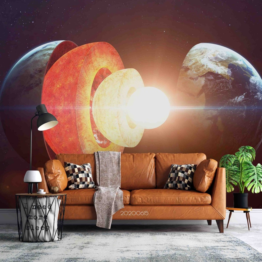 3D Space Earth Illustration Wall Murals Wallpaper Murals Wall Sticker