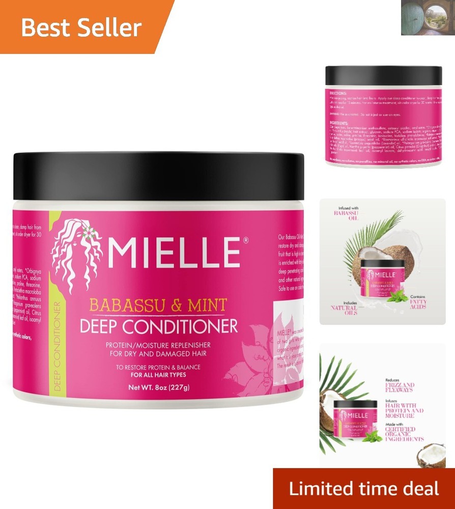 Babassu Mint Deep Conditioner 8oz Repair Frizzy Damaged Hair