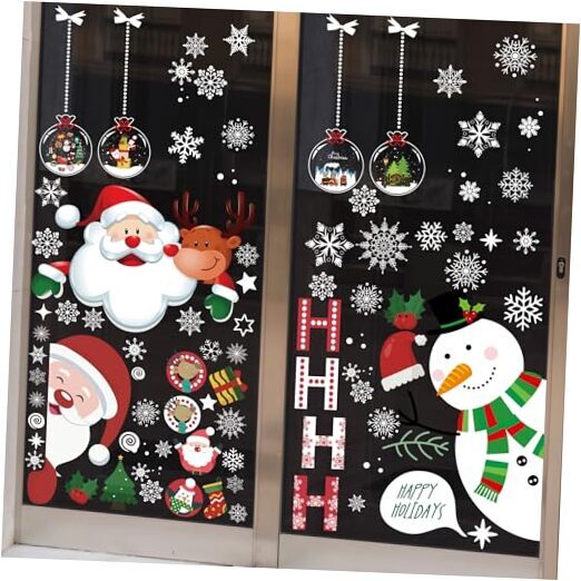 Christmas Window Clings Double Sided Christmas Christmas Window Cling Snowmans