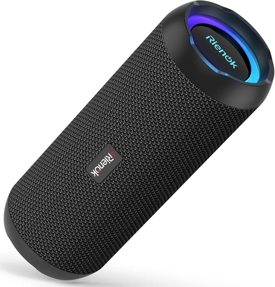 RIENOK 30W Portable Bluetooth Speaker with Dual Pairing and 3600mAh Battery in Black