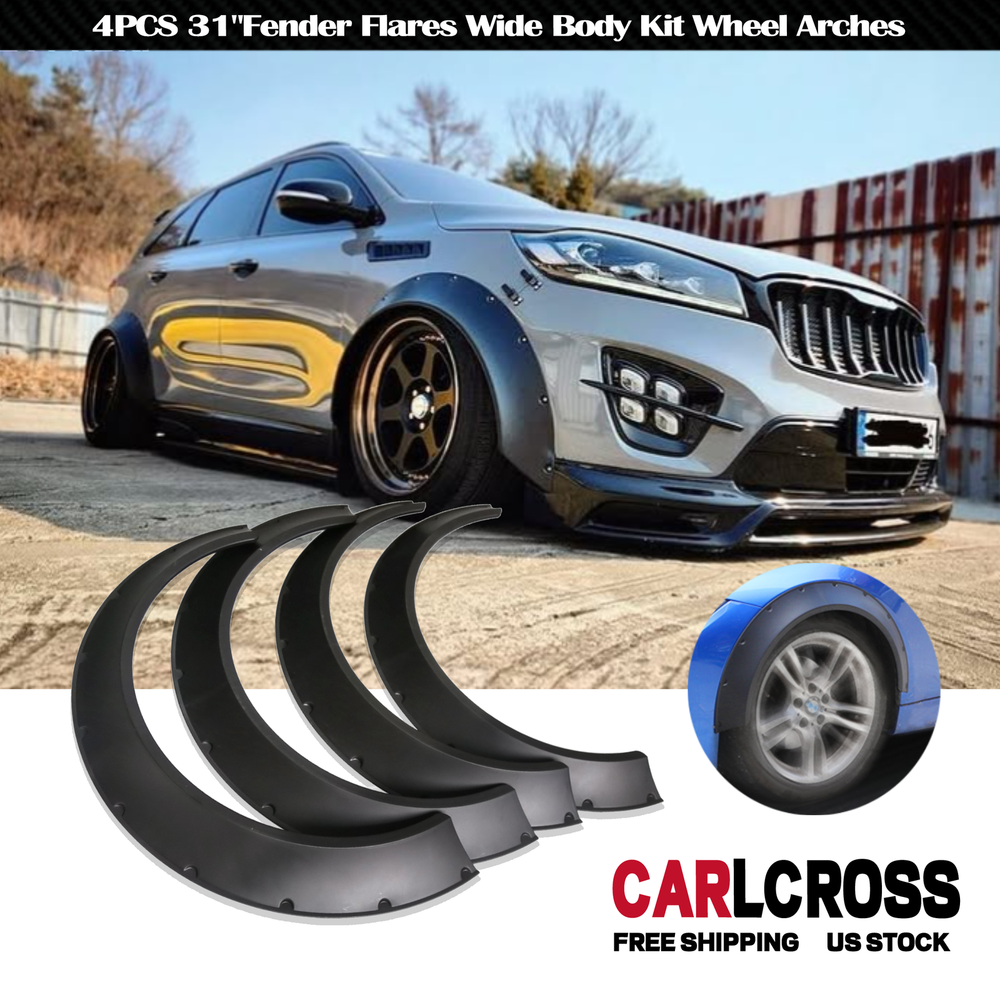 For Kia Set of 4 Fender Flares Extra Wide Body Kit Wheel Arches