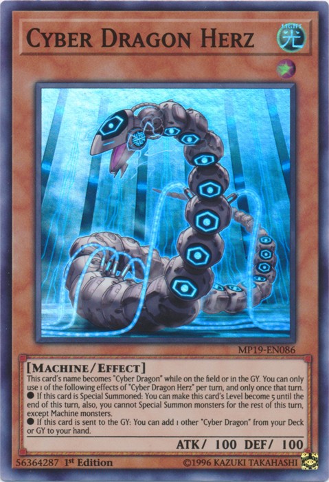 Cyber Dragon Herz Super Rare 1st Edition NM MP19-EN086 2019 Gold S
