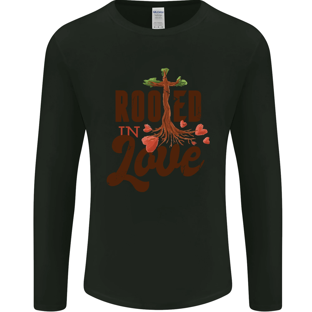 Christian Rooted in Love Christianity Jesus Mens Long Sleeve T-Shirt
