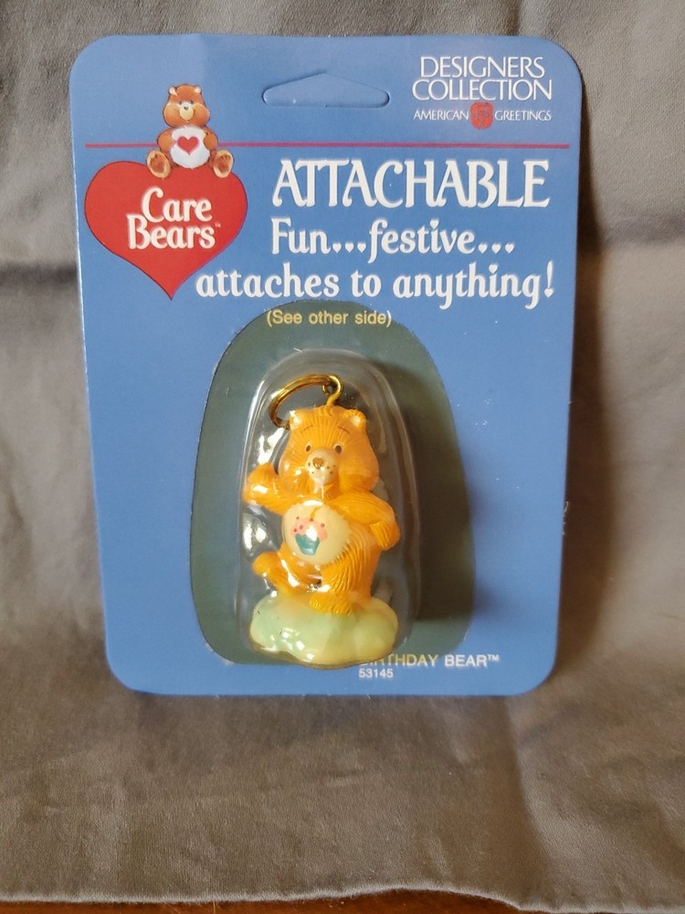 Vintage Care Bears Birthday Bear Attachable Figure New in Original Package