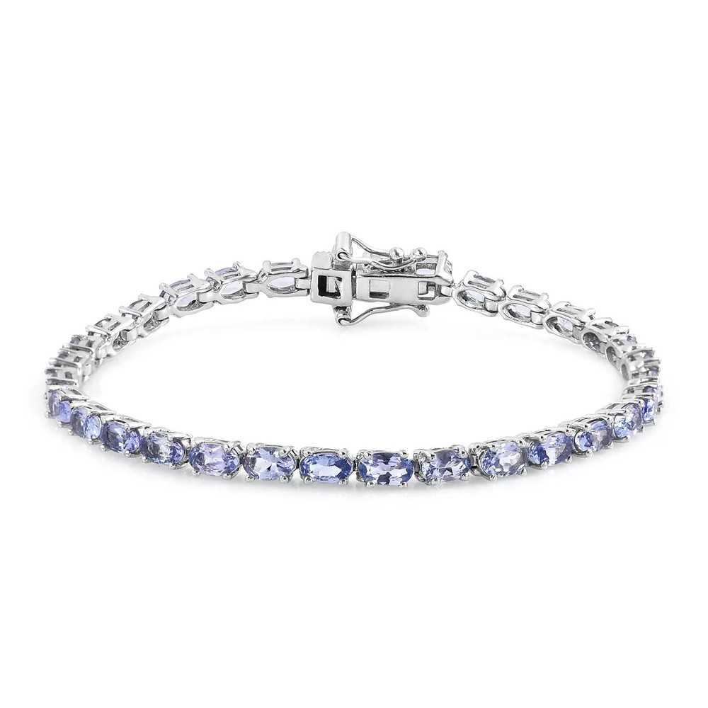 12.2 Ct Oval Amethyst Tennis Bracelet in 925 Sterling Silver for Women