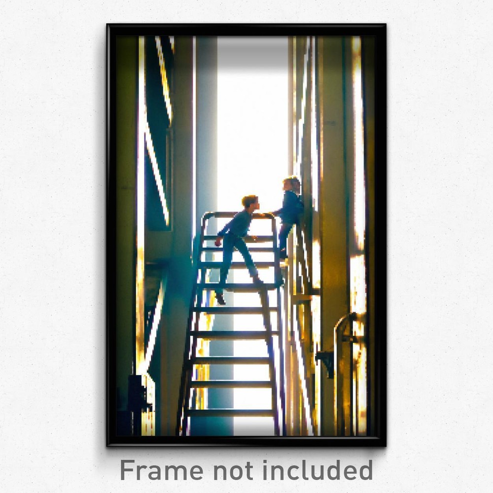 8 Bit Psychedelic Pixel Art Poster - Modest Ladder Trippy Video Game Print