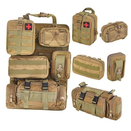 6 Pack Tactical Truck Organizer Back Seat Storage Bag in Khaki