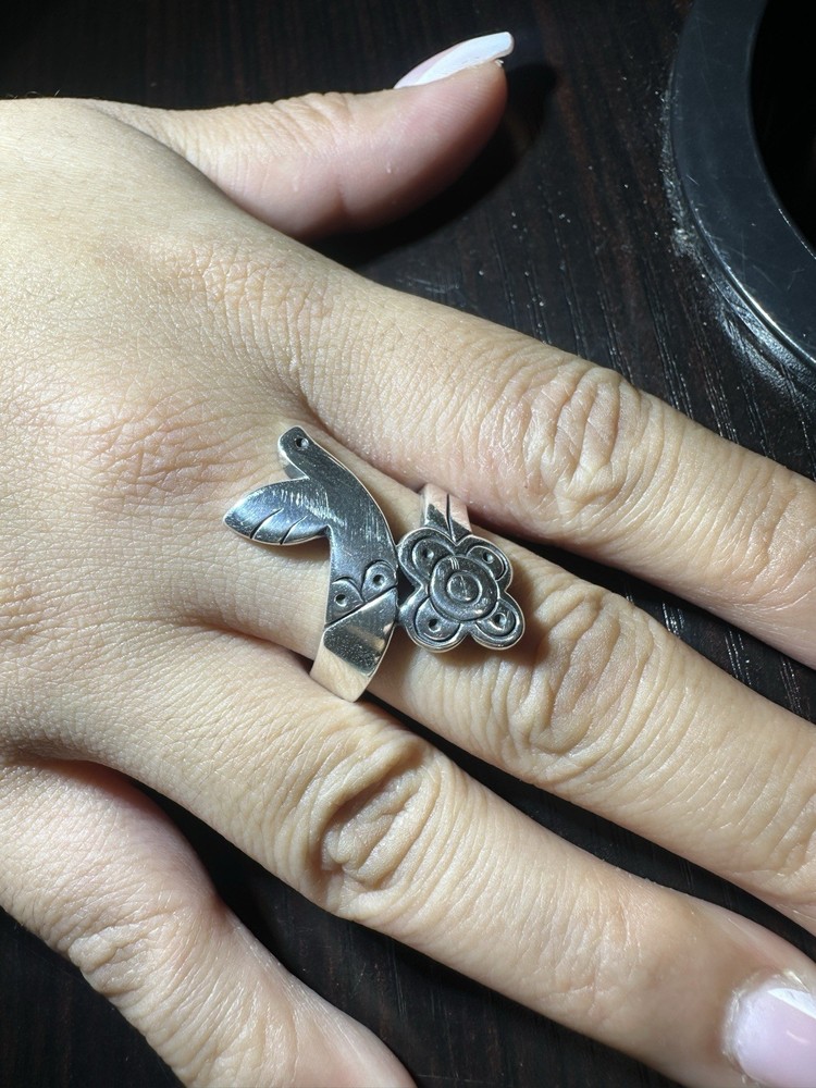 Retired James Avery 60th Anniversary La Paloma Bird with Flower Ring sz 10 1/2