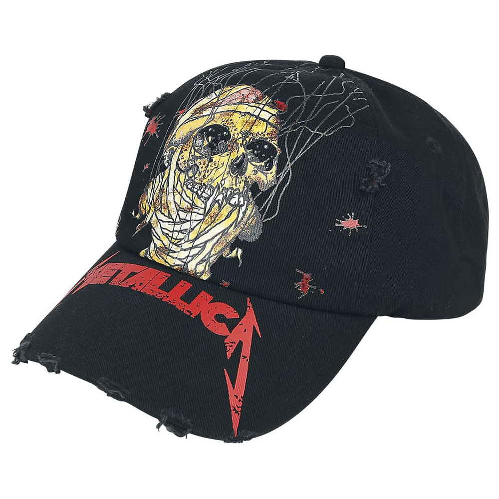 Metallica Skull One Distressed Baseball Cap Size One Size