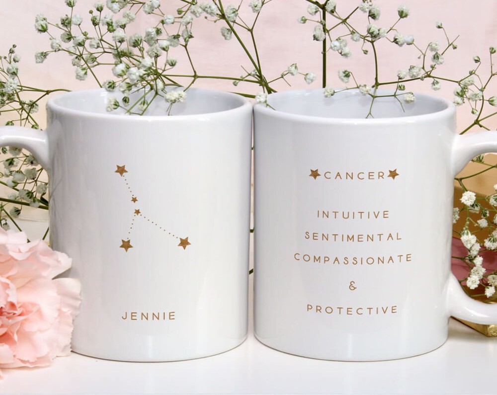 Zodiac Cancer Ceramic Mug June July Birthday Gift Astrology For Him