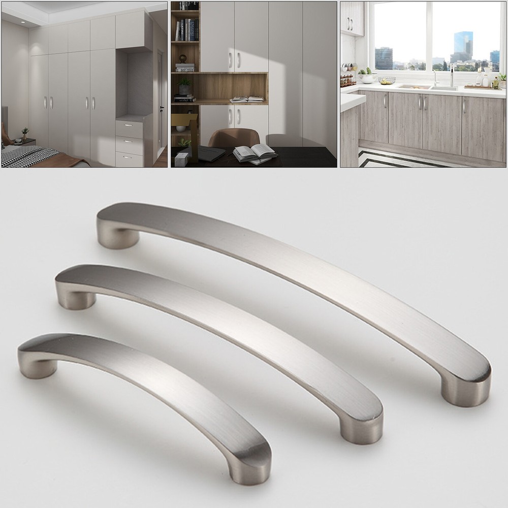 3.7 5 6.3 Inch Brushed Nickel Modern Cabinet Handles Bar Pulls Kitchen Hardware