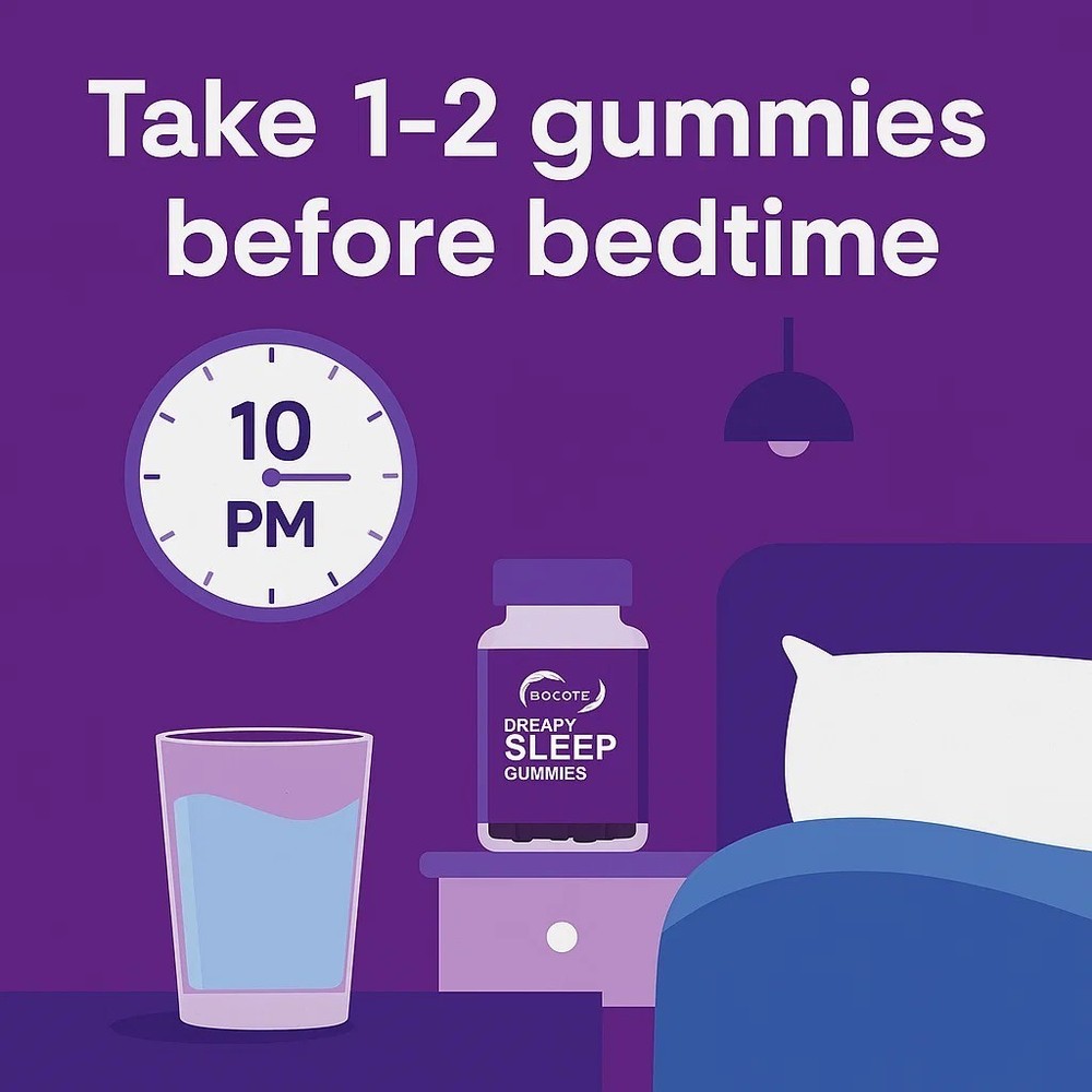 Dreamy Sleep 60 Gummy Melatonin 5mg Vitamin D Magnesium Lemon Balm Extract