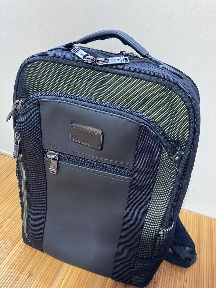 TUMI 232682RT Dark Green & Black Backpack 162648 - Durable Travel & Work Bag
