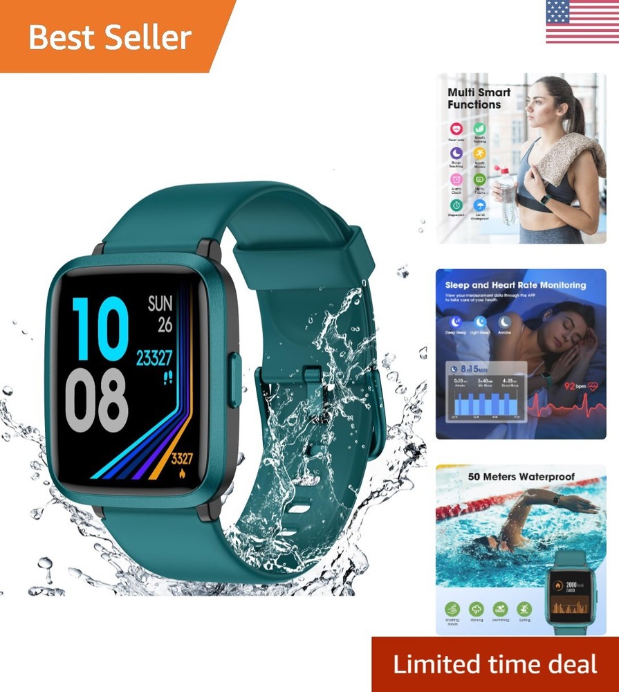 All-in-One Fitness Tracker Watch: Heart Rate, Sleep Monitor & Waterproof Safety
