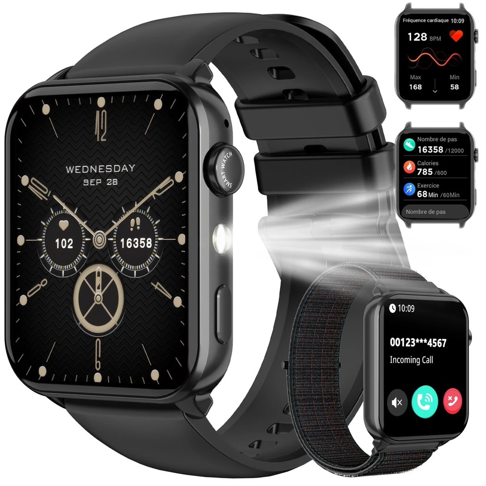 Bluetooth Smartwatch for Men & Women with Call Answering & LED Flashlight