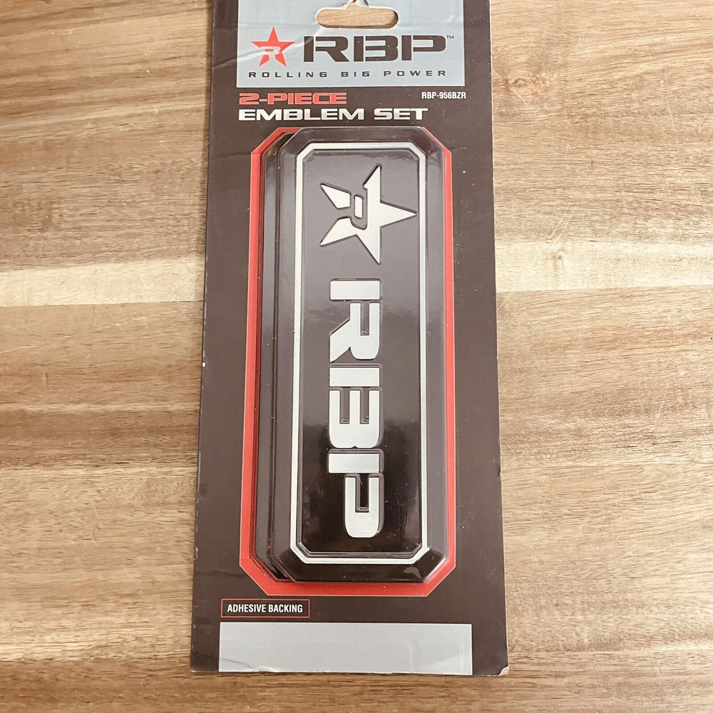 New RBP ROLLING BIG POWER Black/Silver Aluminum 2-Piece Emblem Set (RBP-956BZR)