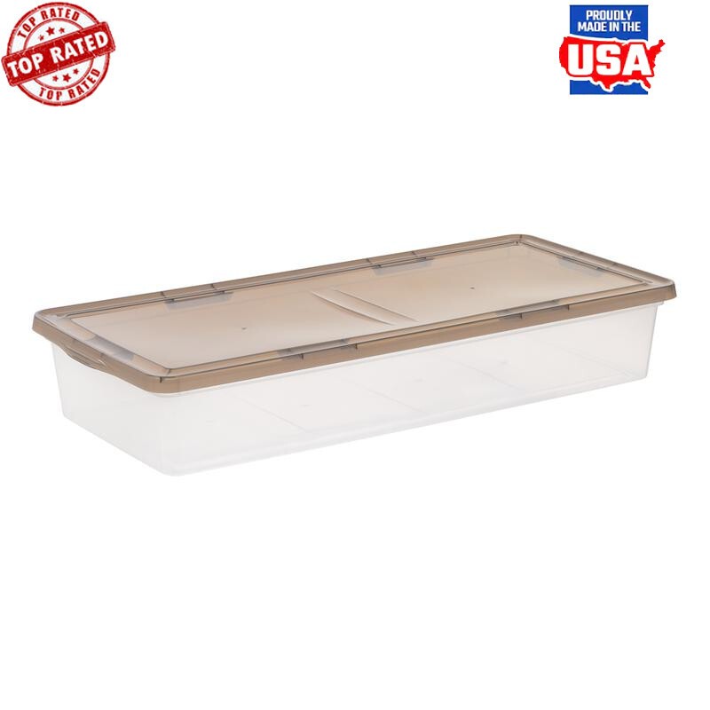 Stackable Clear Plastic Storage Bins with Secure Lids for Organization