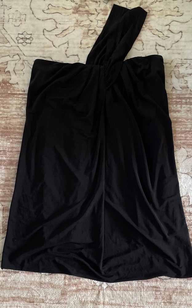 Laundry By Design Black One Shoulder Size 0 Dress Lined Stretchy Mini Women’s
