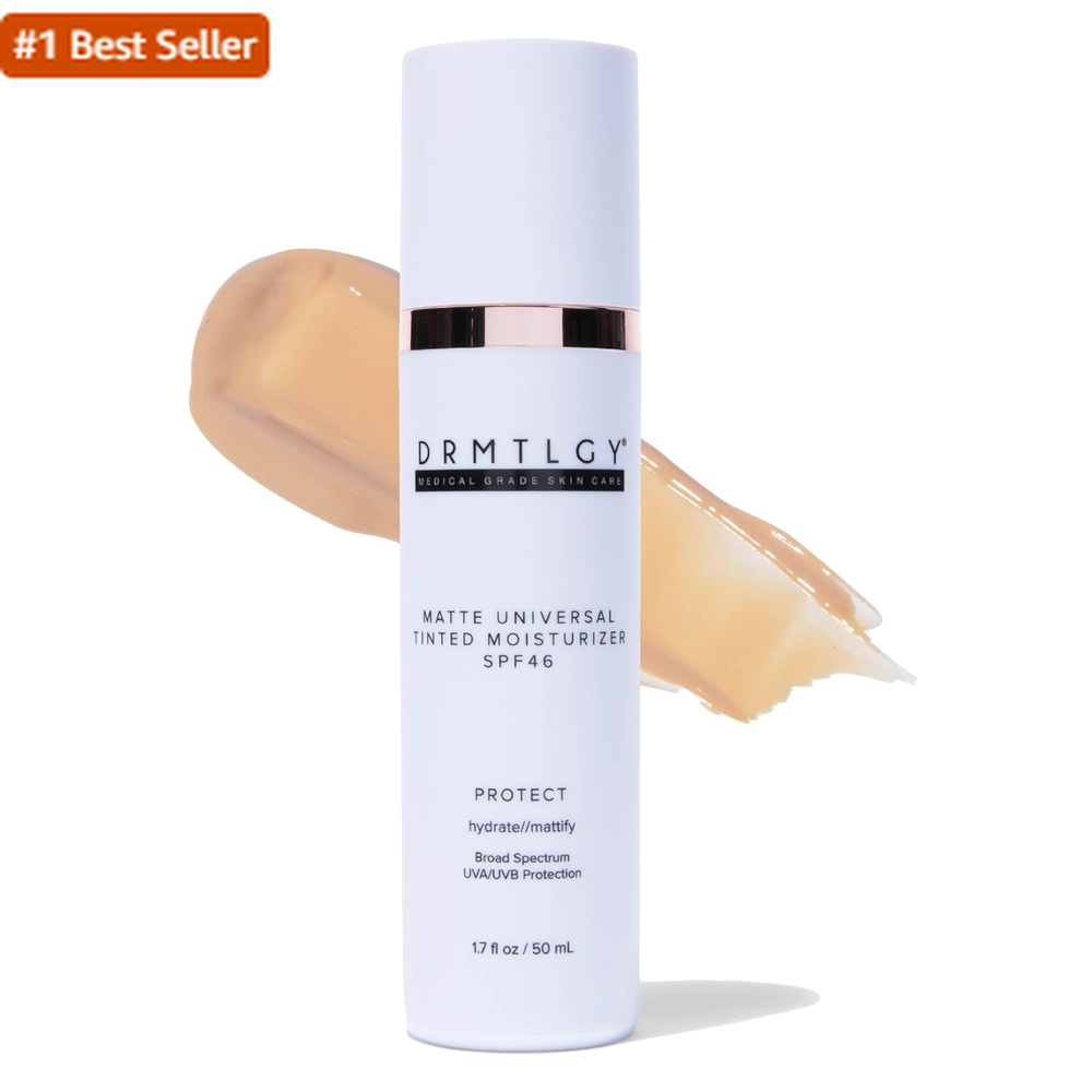 DRMTLGY Anti-Aging Matte Tinted Moisturizer SPF 46 Lightweight Face Sunscreen