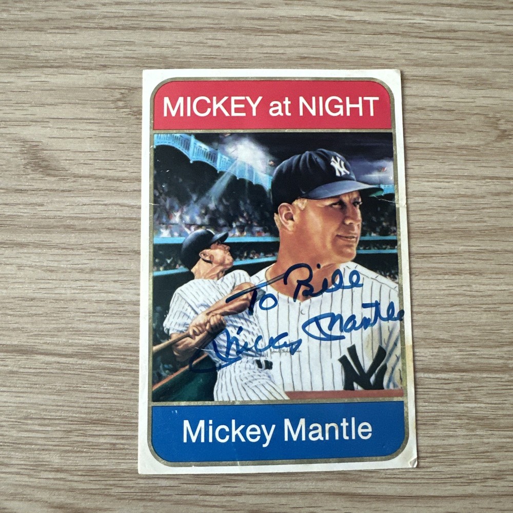 Mickey Mantle Autographed Personal Card-