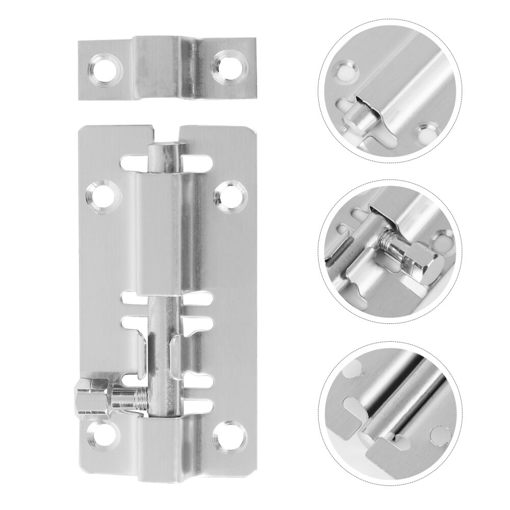 2PC Door Security Slide Latch Lock with Solid Heavy Duty Steel Safe Private