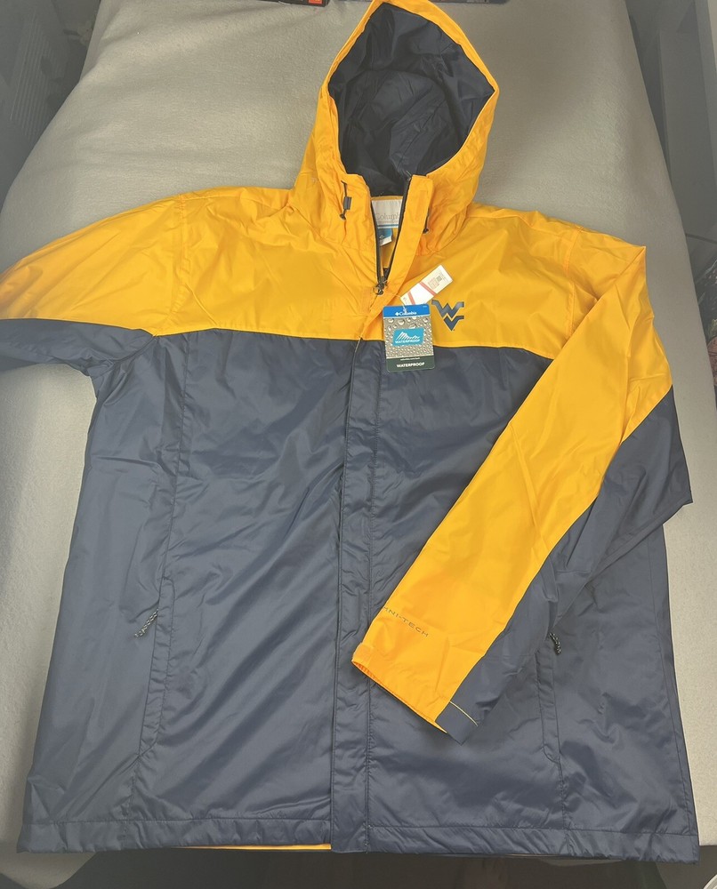 COLUMBIA West Virginia Mountaineers Glennaker Storm Jacket Waterproof Sz XLT NWT